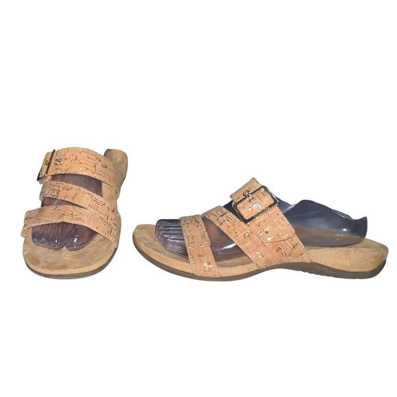 Vionic Skylar‎ Cork Slide Adjustable Buckle Sandals Size 8 Comfort Arch Support - Picture 1 of 11